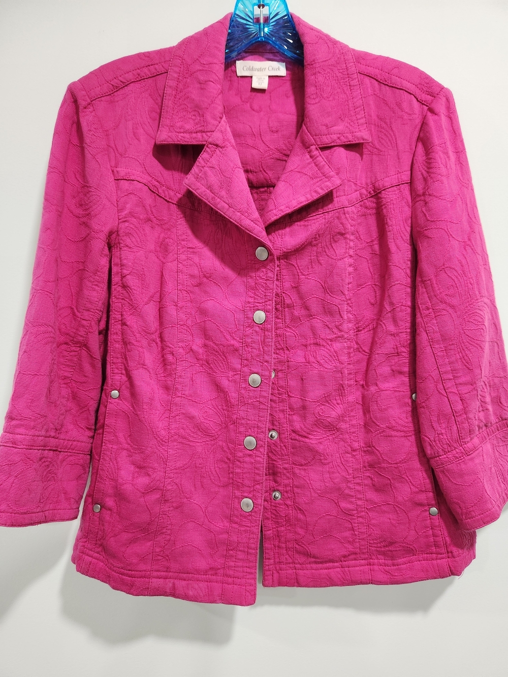 Coldwater Creek Women's Pink Quilted Button-Front Jacket